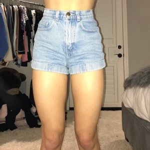 Mom Blue Denim Shorts